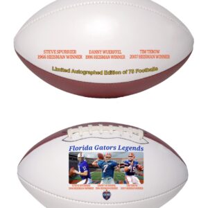 3x Heisman Footballs LE/85 Signed by Tim Tebow, Steve Spurrier, Danny Wuerffel <br><br>Tax Deductible Donation