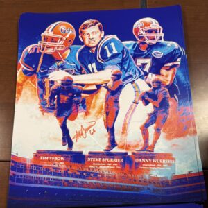 Serial #/30 Limited 3x 16X20 Bronze Signed by Tim Tebow, Steve Spurrier, Danny Wuerffel <br><br>Tax Deductible Donation